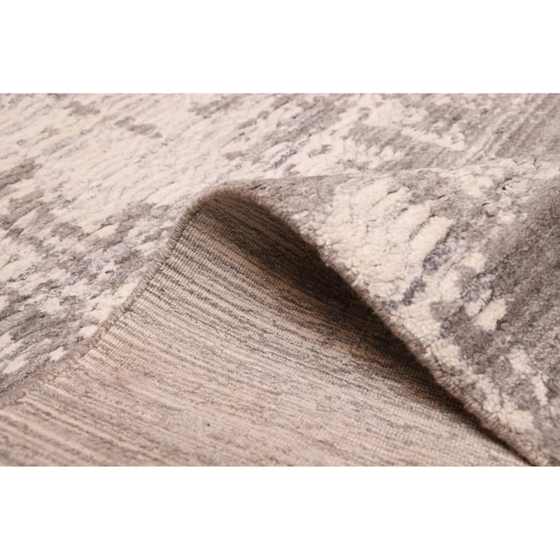 ECARPETGALLERY Hand Loomed Elysian Dark Grey Wool Rug - 9'1 x 11'10