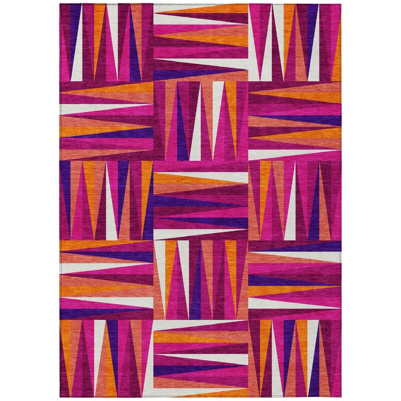 HomeRoots Geometric Transitional Rectangle Outdoor Rug