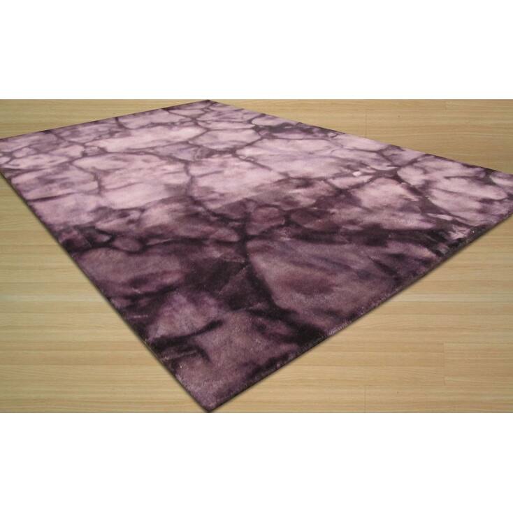 Purple Contemporary Abstract Dip Dyed Area Rug - Modern Elegance and Artistic Flair