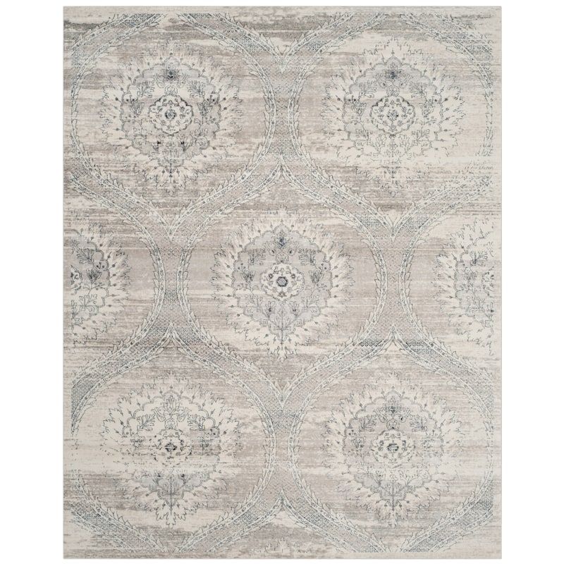 SAFAVIEH Carnegie Jaunita Modern Distressed Oriental Rug - Light Grey/Cream - 8' x 10'