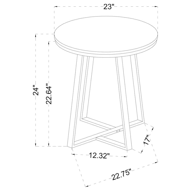 Hugo Round Faux Marble End Table White