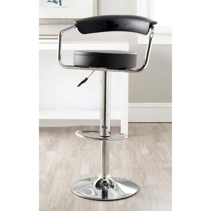 SAFAVIEH Deidre Black Adjustable 25-32-inch Swivel Bar Stool - 20.7" x 20.5" x 33.5" - 21Wx21Dx39H - Black