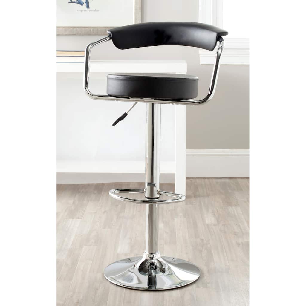 SAFAVIEH Deidre Black Adjustable 25-32-inch Swivel Bar Stool - 20.7" x 20.5" x 33.5" - 21Wx21Dx39H