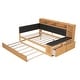 preview thumbnail 13 of 24, GDFStudio - Modern Wooden Full Size Daybed with Trundle, Bench Storage and Charging Station