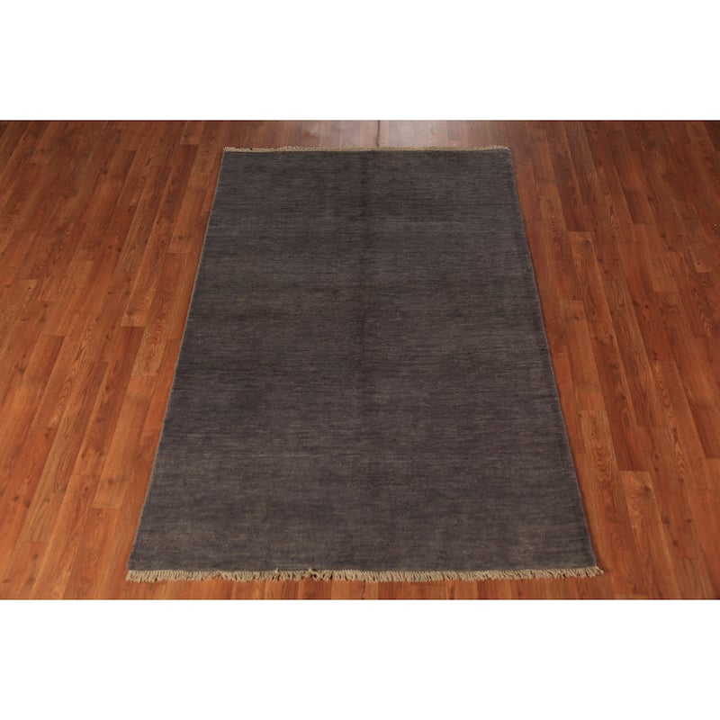 Gabbeh Modern Rug Hand-Knotted Wool Carpet - 3'10" x 5'10"