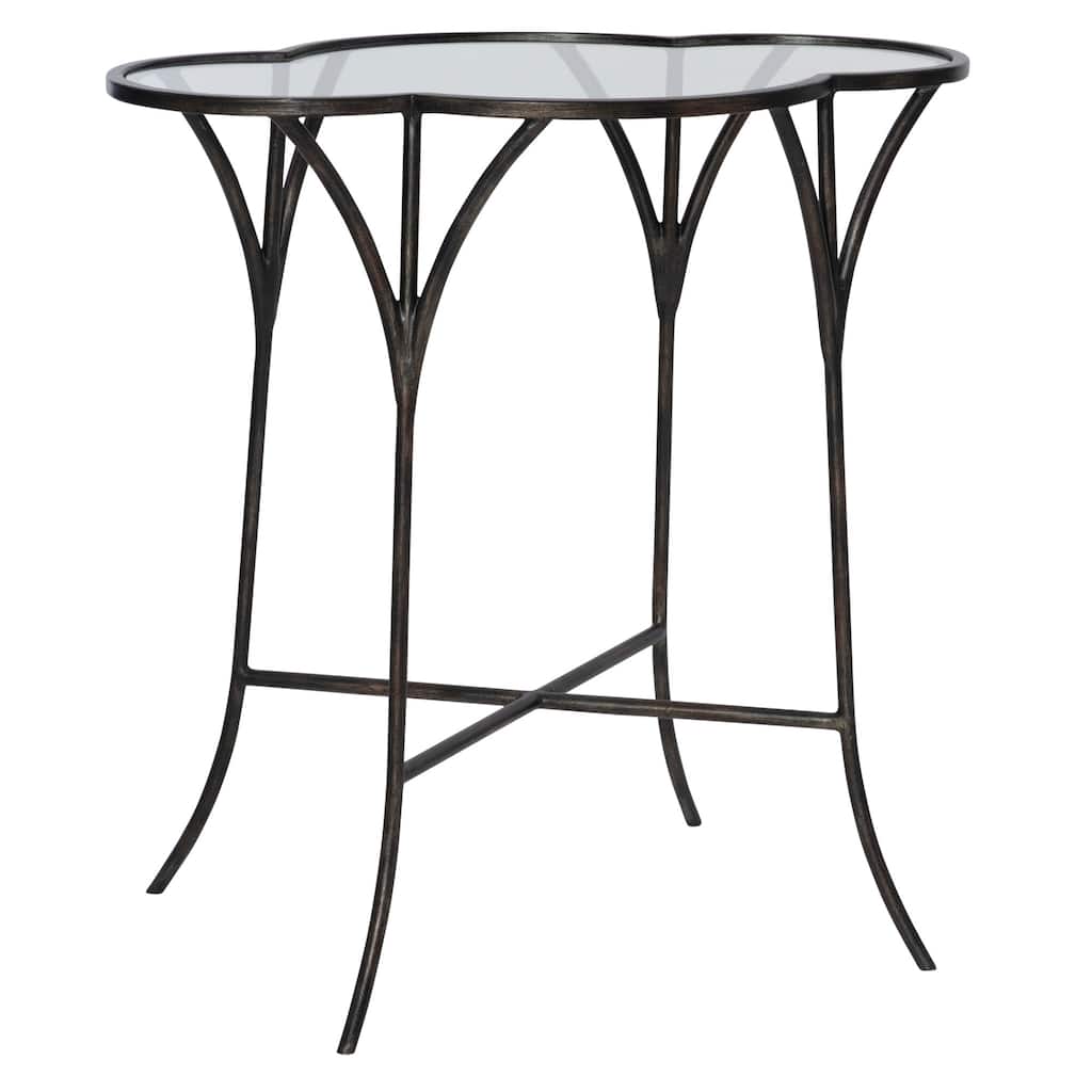 Uttermost Adhira 16" Wide Glass Top Iron Side Table