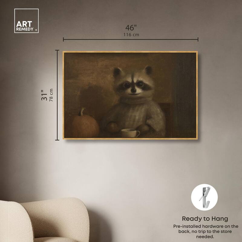 Raccoon Reverie Canvas by Art Remedy