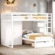 preview thumbnail 1 of 28, Storage-Savvy Design Full over Twin Bunk Bed with Wardrobe, Drawers White