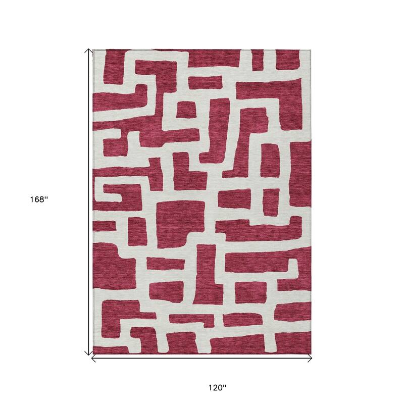 HomeRoots Abstract Transitional Rectangle Outdoor Rug