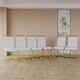 preview thumbnail 10 of 18, 2 Piece Dining Chairs Set,Modern Fashion Kitchen Vanity Patio Club Guest Office Chair,Plating Golden Metal Legs