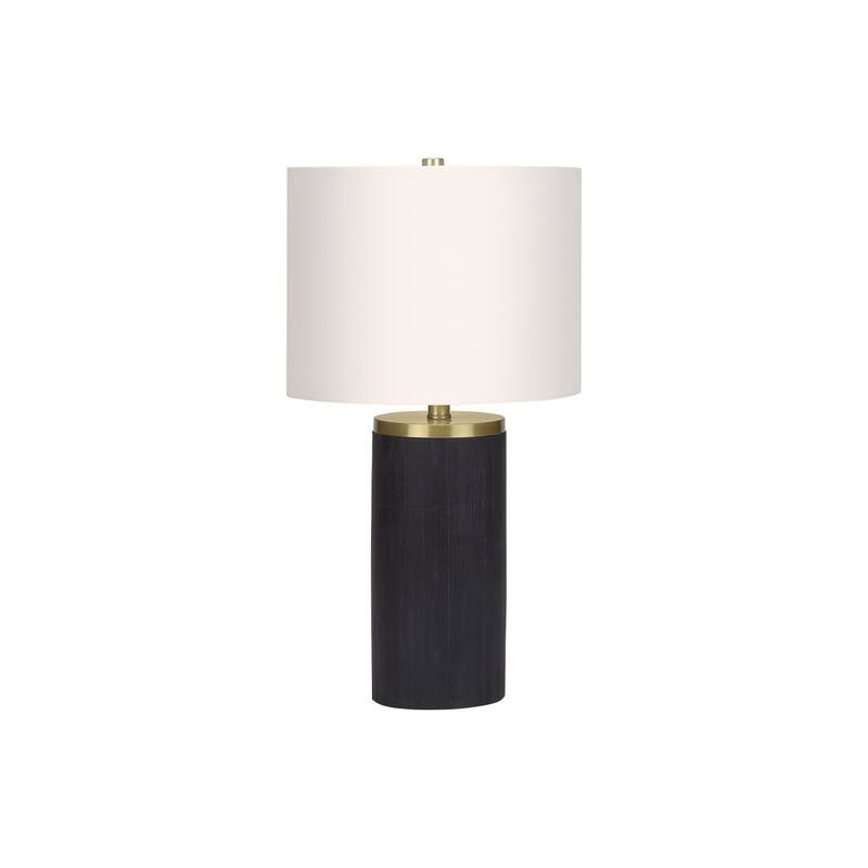 Lighting, 24"h, Table Lamp, Black Concrete, Ivory / Cream Shade, Modern