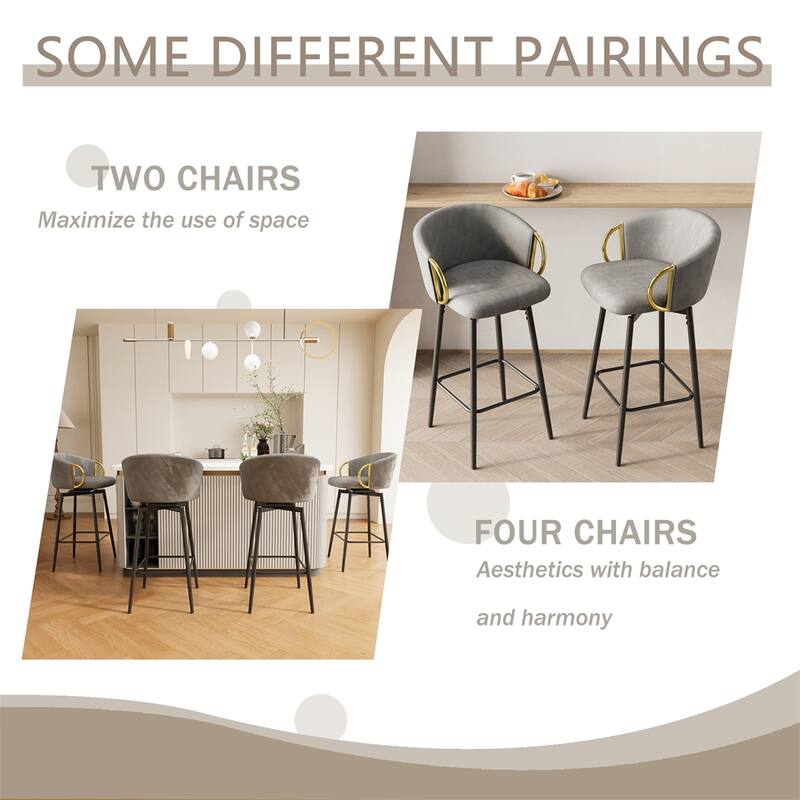 30" Dining Chairs Set of 4,Modern Style 360°Swivel Bar Chairs