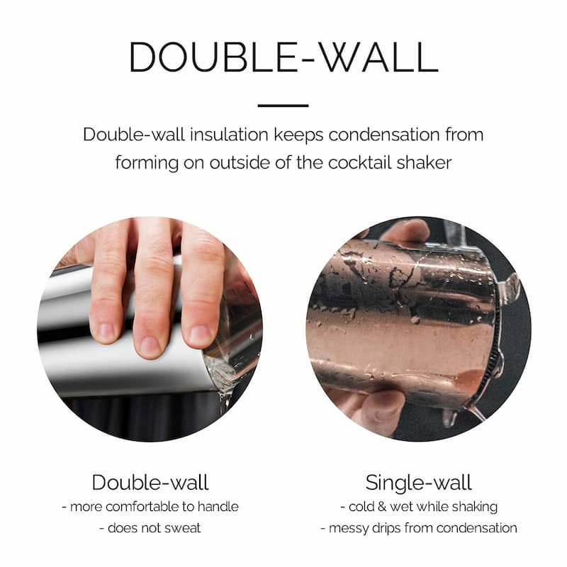 Final Touch Boston Shaker with Silicone Seal and Measurements - Glass - 15 oz - shaker - 27 oz