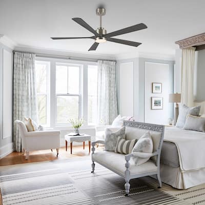 WINGBO 60" Solid Wood DC Motor Integrated LED Ceiling Fan with Remote - N/A