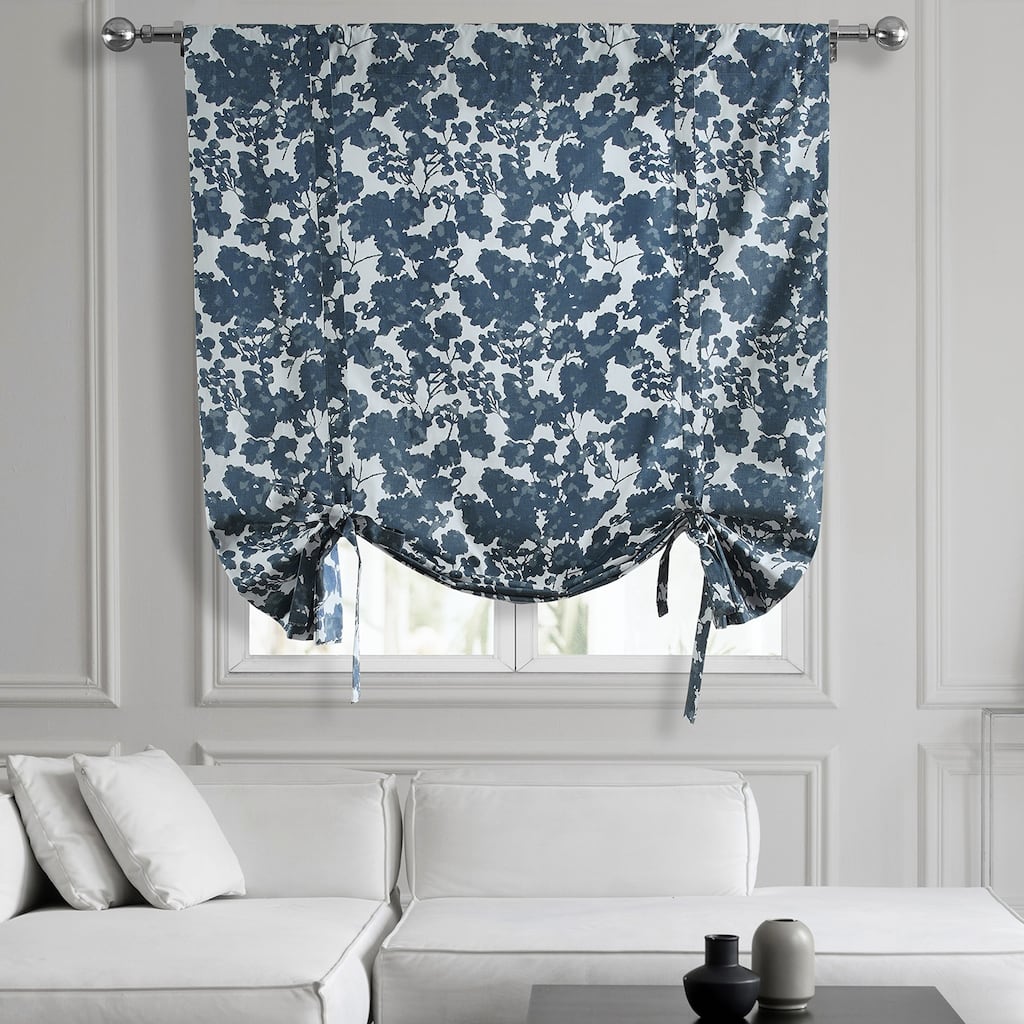 Exclusive Fabrics Fleur Printed Cotton Tie-Up Window Shade - 46 X 63
