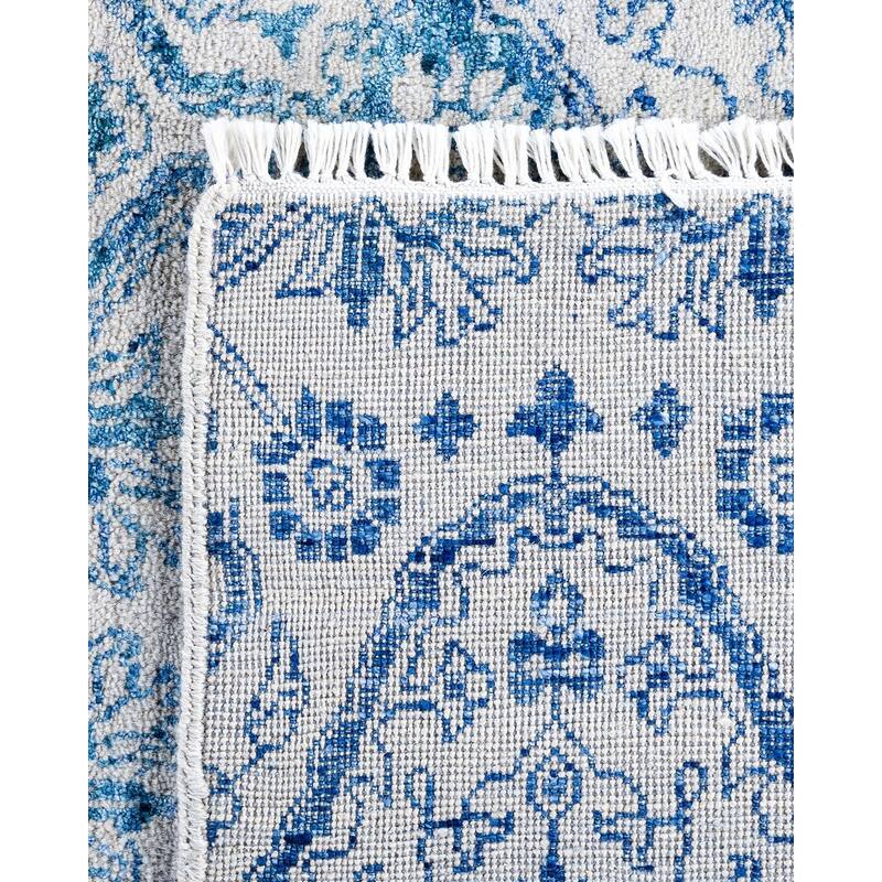 Ikat One-of-a-Kind Hand-Knotted Area Rug, Gray - 8' 1" x 10' 2"