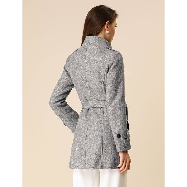 Shop Women S Winter Stand Collar Double Breasted Outwear Trench