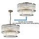 preview thumbnail 11 of 23, Modern Glam Black / Antique Bronze 4/10-Light Glass Drum Flush Mount Contemporary Ceiling Light For Living Room Entryway
