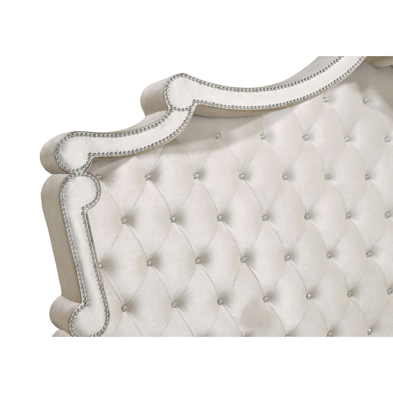 Antonella Modern Classic Velvet Upholstered Panel Bed