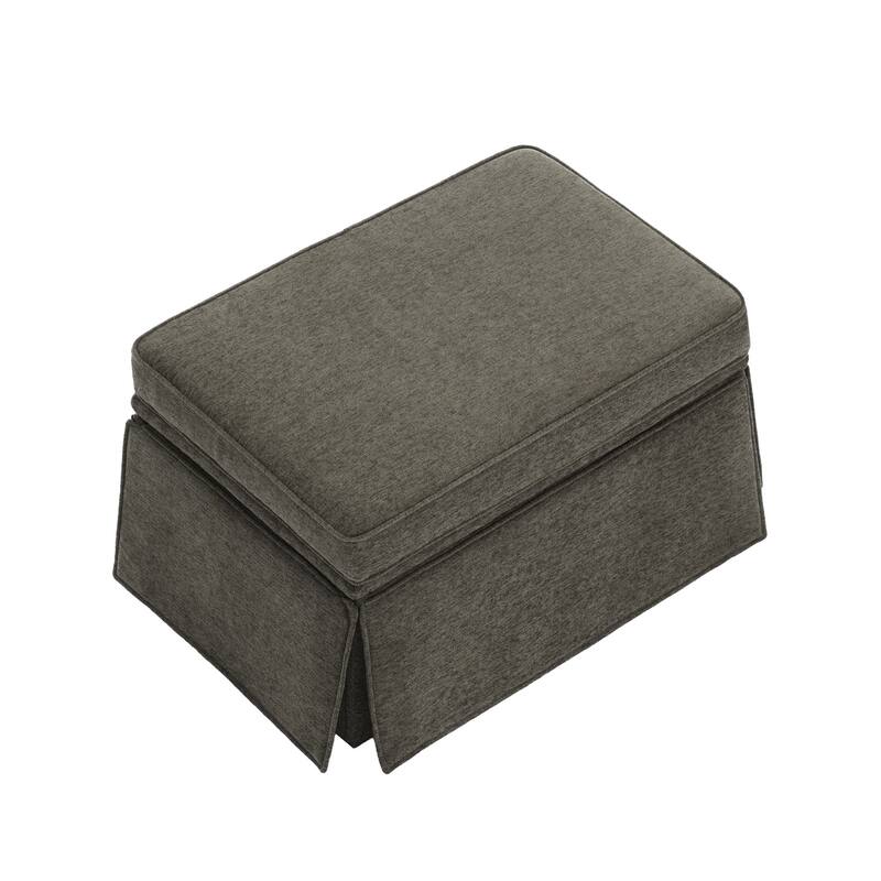 Skirted Rectangular Flip-Top Storage Ottoman