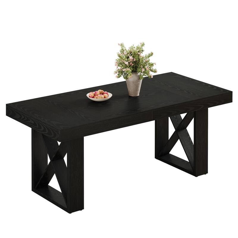 63-Inch Rectangle Dining Table for 4-6 People, Farmhouse Kitchen Table