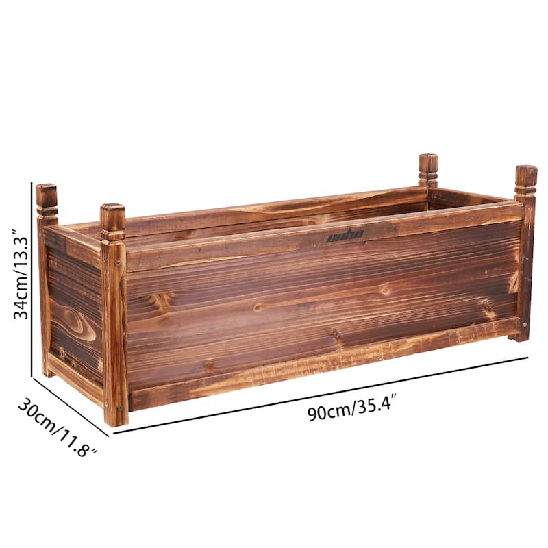 Rectangular Raised Garden Bed Kit Indoor Outdoor Wood Planter Grow Box
