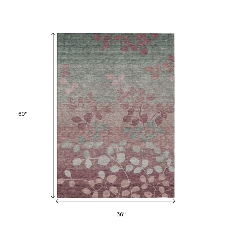 HomeRoots Floral Transitional Rectangle Outdoor Rug