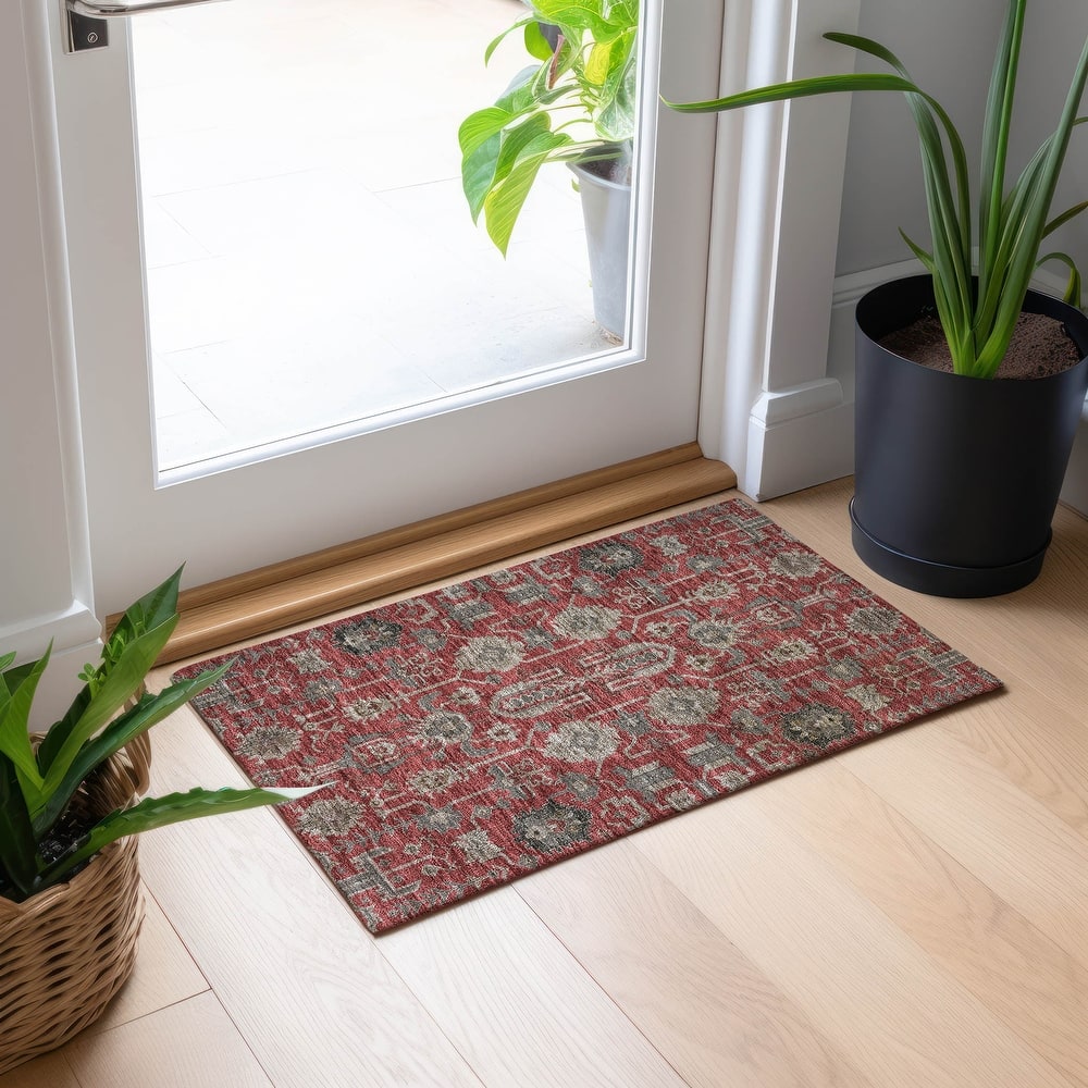 Machine Washable Indoor/ Outdoor Chantille Traditional Boho Rug