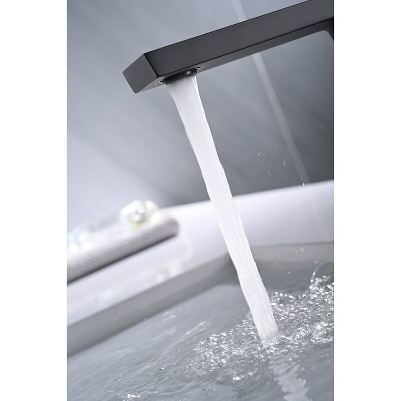 5.63"H Solid Brass Single Handle Single Hole Bathroom Sink Faucet