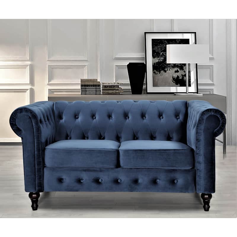 Brooks Classic Chesterfield 3-Piece Living Room Set-Chair Loveseat & Sofa