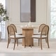 preview thumbnail 4 of 15, Panama 18" Curved Cane Rattan Boucle Upholstered Dining Chair (Set of 2) Ivory White Boucle