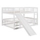 preview thumbnail 11 of 42, Contemporary Modern Style Full Over Full Low Bunk Bed,Solid Wood Bed with Fence and Ladder for Kids,Versatile Bunk Bed
