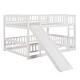 preview thumbnail 11 of 9, Full Over Full Bunk Bed with Slide and Ladder, Low Bunk Bed with Detachable Fence for Toddlers, Kids, Teens