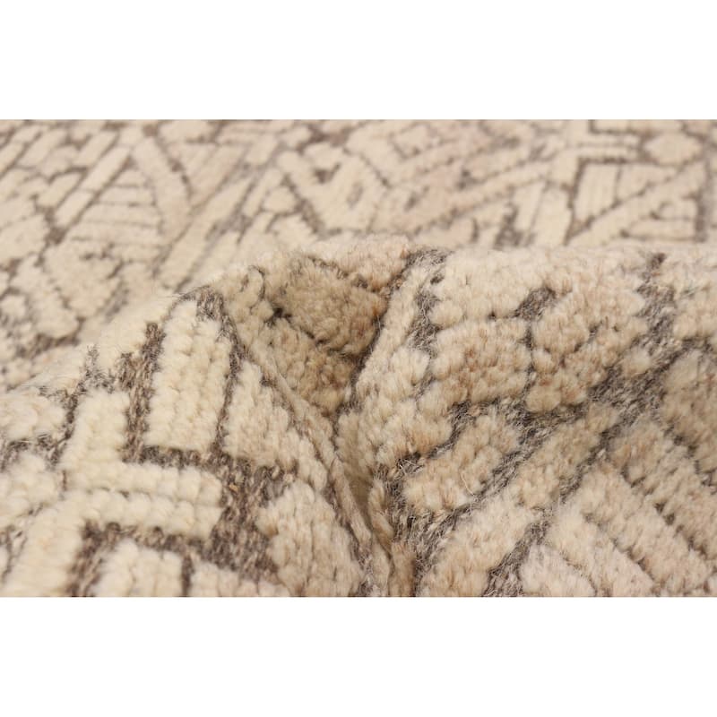 ECARPETGALLERY Hand-knotted Tangier Beige Wool Rug - 5'3 x 7'10