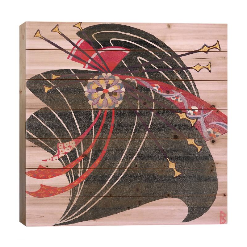 Geisha Print On Wood by Berit Bredahl Nielsen - Multi-Color - 26x26x1.5