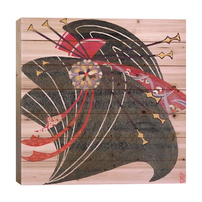 Geisha Print On Wood by Berit Bredahl Nielsen - Multi-Color
