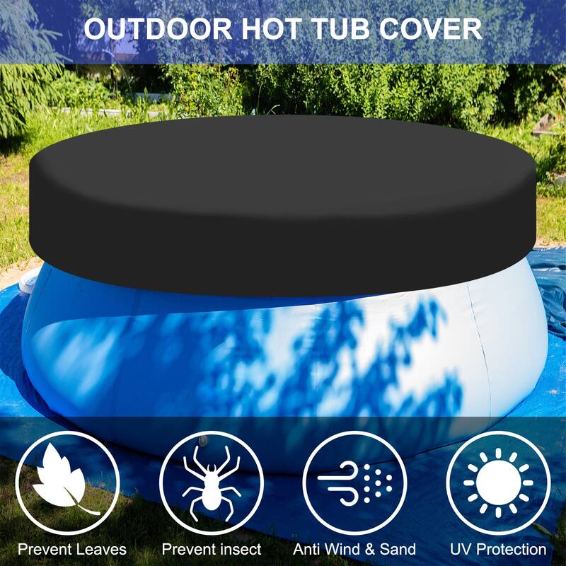 79"x12" Large Round Dog Pool Cover Foldable Waterproof Bath Pool Cover