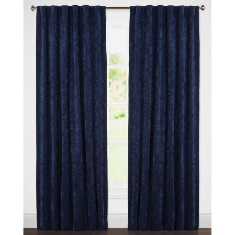 Padma Velvet 50x84 Back-Tab Curtain Panel (Single Panel) - Bluebell