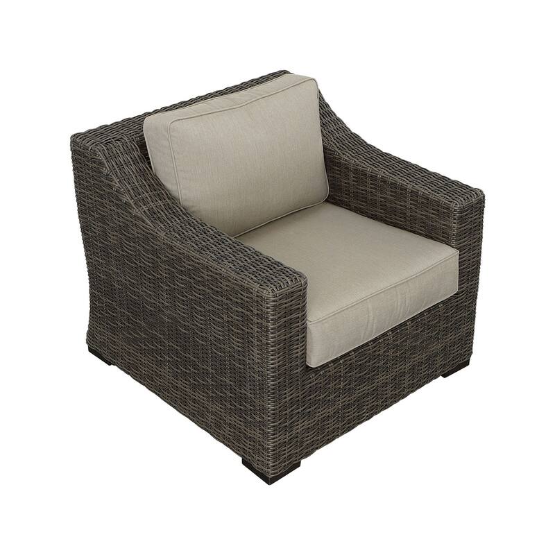 Jarrow Wicker Lounge Chair, Brown/ Gray