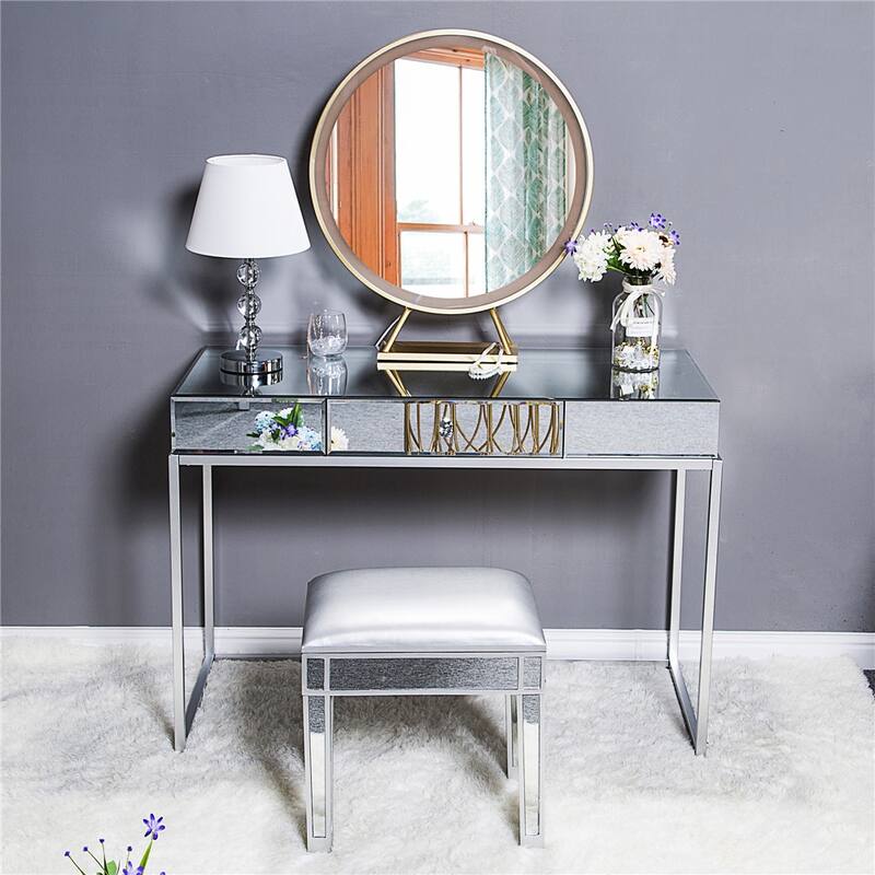 42" Iron Makeup Vanity Table Tube Feet--Mirror Table Dressing Table