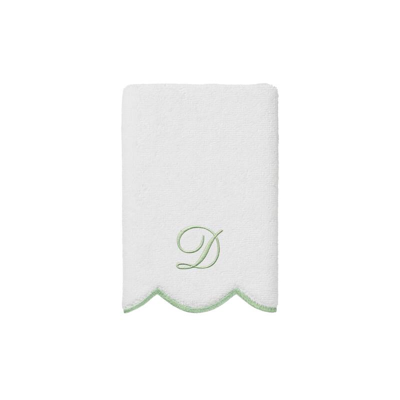 Authentic Hotel and Spa 100% Turkish Cotton Green ADORNIA Scallop Personalized 3 Piece Towel Set - 3 Piece Set