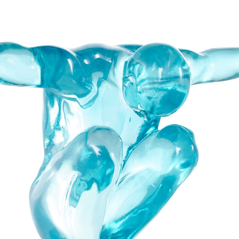 Resin Tinted Posing People Decorative Sculpture - Green Or Blue or Pink