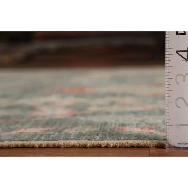 Hand Knotted Oriental 100% Wool Carpet Transitional All-Over Greys & Charcoal Oushak Area Rug - 9' 10'' X 8' 1''
