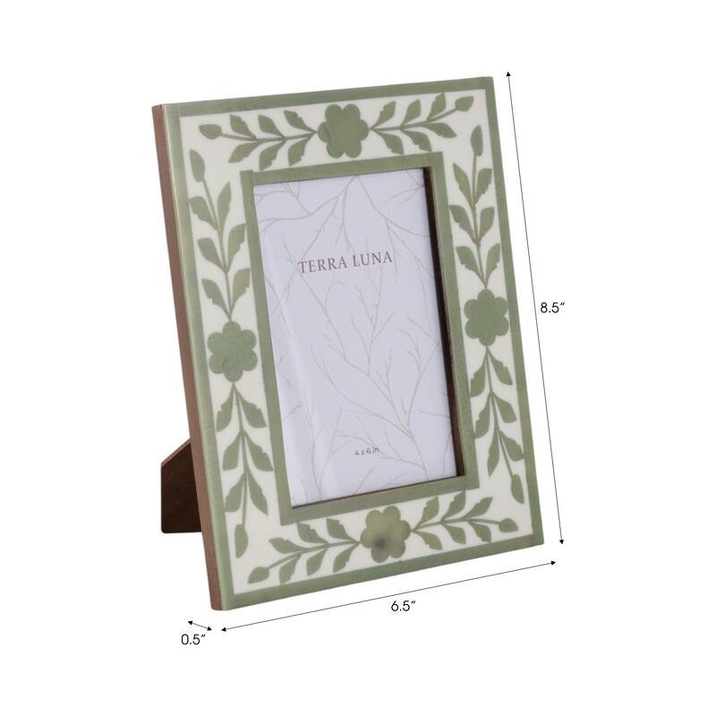 Wood Glass Decorative Photo Frame Handcrafted Boho for Home Display