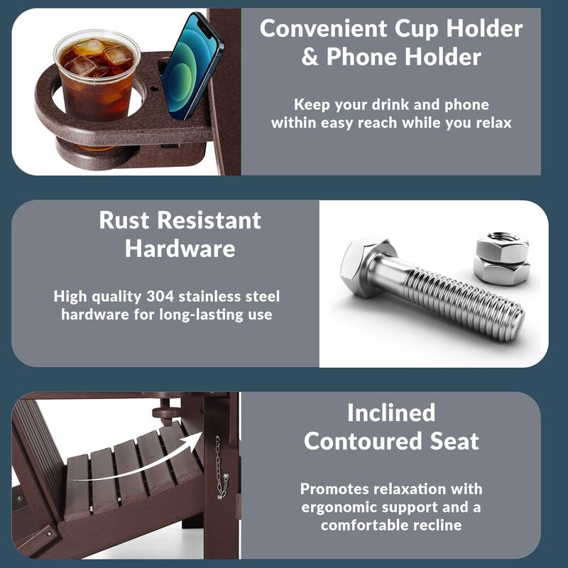 Hanniford Poly Adirondack 49 Inch Folding Bench