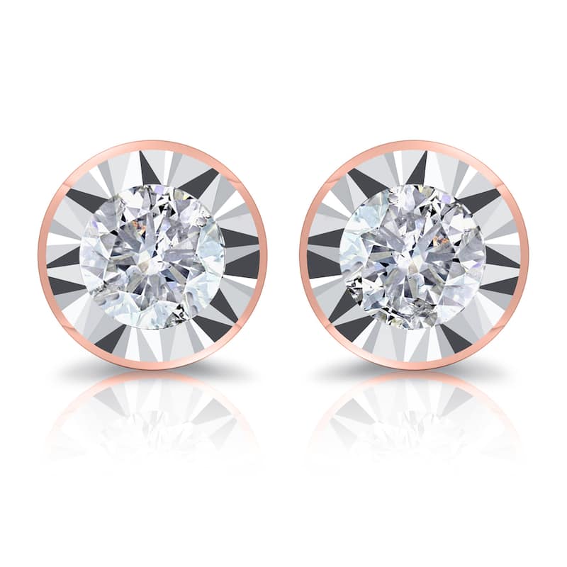 Auriya 14kGold 1/6cttw Diamond Stud Earrings Bezel-set (G-H, I2-I3)