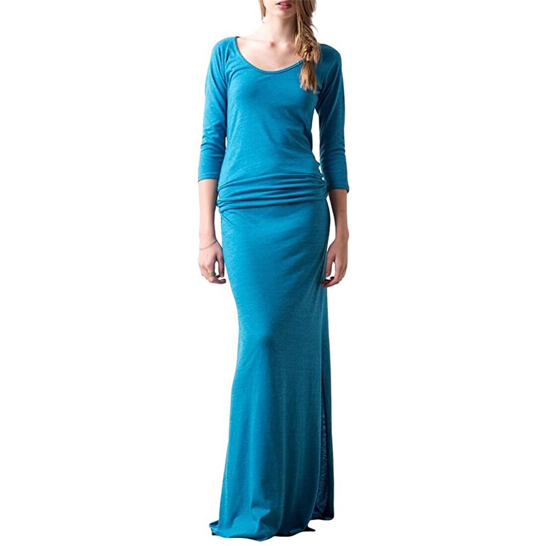 peacock maxi dress