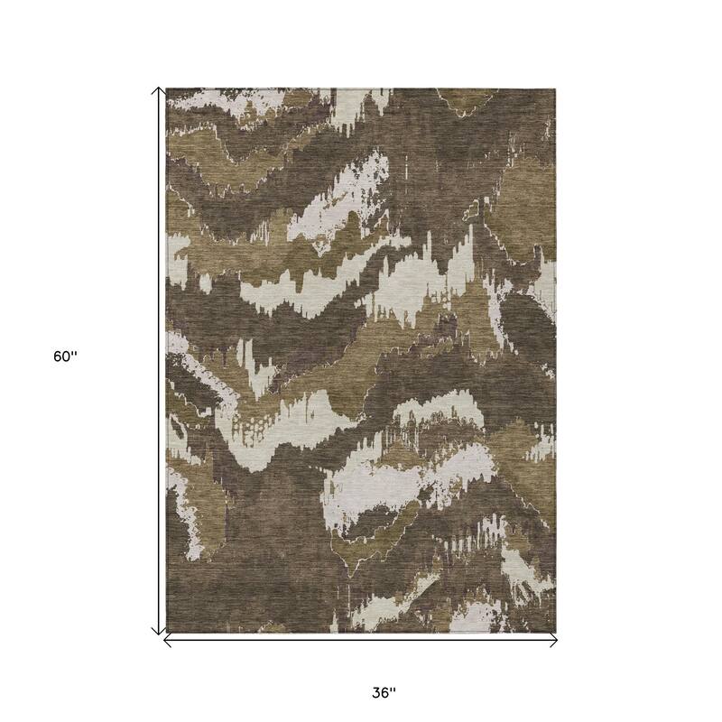 HomeRoots Abstract Transitional Rectangle Outdoor Rug
