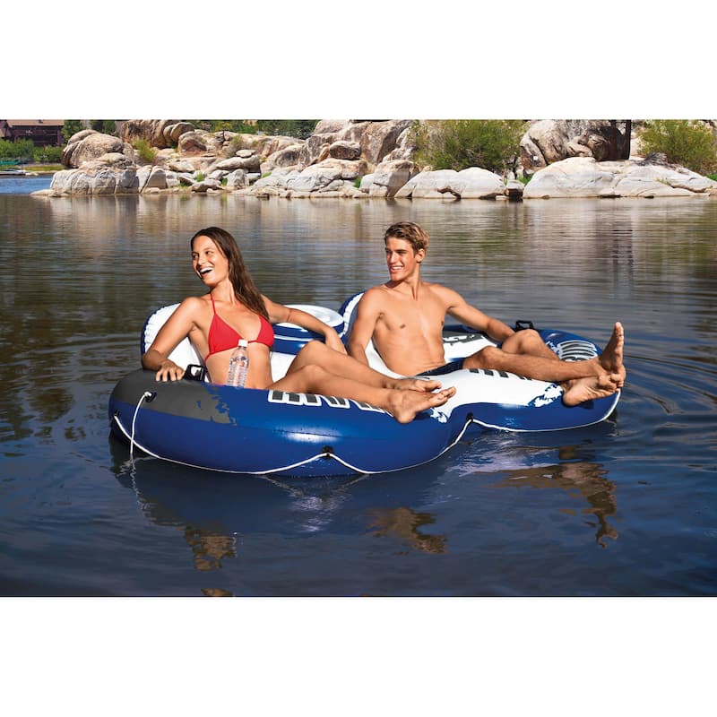 Intex River Run II Inflatable Pool Tube Float & Floating Lake Raft (3 Pack) - 7
