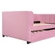preview thumbnail 9 of 31, Twin Size Velvet Upholstered Daybed with Trundle Bed and Ergonomic Design Backrest, Apartment Livingroom Sofa Bed